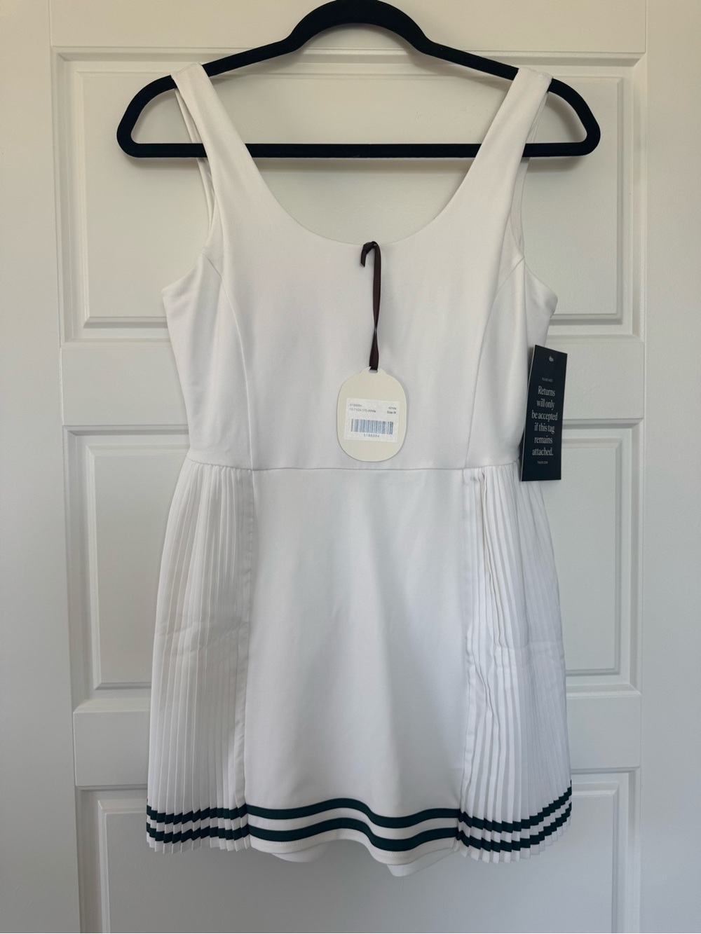 Tuckernuck x Studio McGee White Pleated Tennis Dress with Green Trim